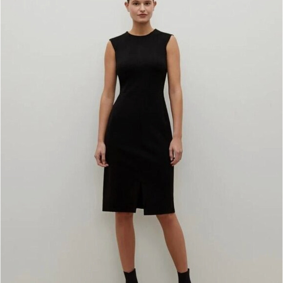 MM Lafleur Katie Dress 4 Black Stretch Ponte Sheath Academia Career M.M. Lafleur - Picture 1 of 7